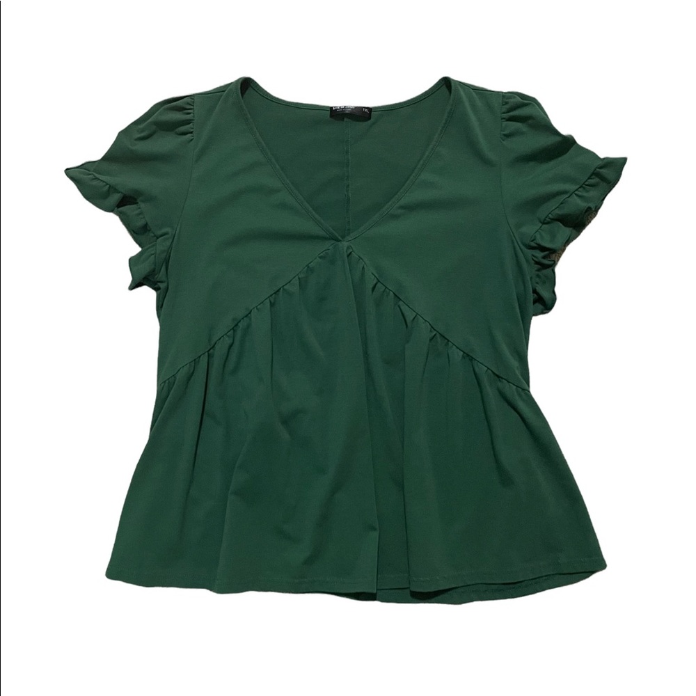 1XL Ruffle Sleeve Baby Doll Tee